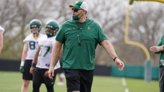 WATCH: Baylor OC Jeff Grimes, TE Ben Sims visit with media